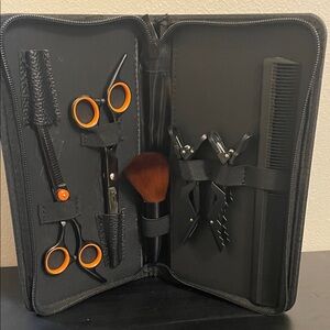Premium Black and Orange Men's Grooming Tool Set
